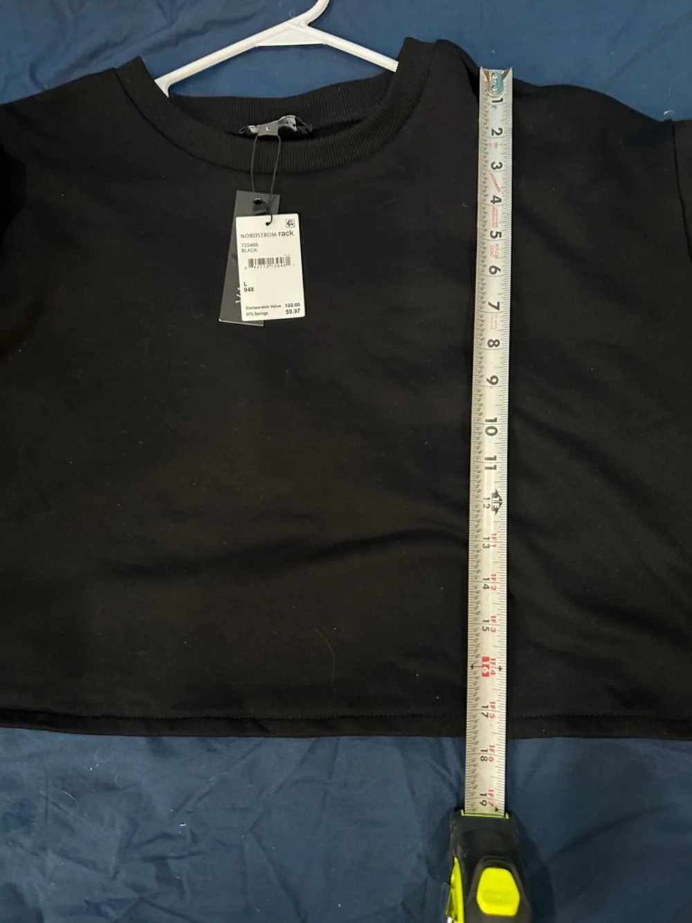 Gracia Black Cropped Crewneck Sweatshirt, Size L NWT - Picture 4 of 9